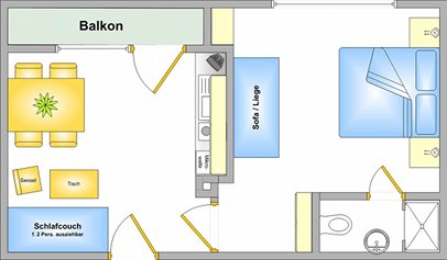 Grundriss der Ferienwohnung